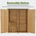 thumbnail image 4 of MCombo 64 inch Tall Outdoor Storage Cabinet with Shelves and Floor, Lockable Double Doors Garden Wood Tool Shed, Fir Wood, 4 of 9
