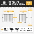thumbnail image 3 of CAPHAUS 52FT Heavy Duty Flat Top Fence Barrier Kit, Anti-Rust Metal Steel Fence with 5FT Height X 6FT Width Panels, with Flat Top Fence Gate, Posts, Connectors, Outdoor Fencing for Yard, 3 of 9
