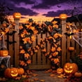 thumbnail image 6 of Halloween Garland 6.6 FT, Fall Decorations for Home with Artificial Pumpkins & Maple Leaves, Autumn Wreath for Front Door, Fireplace Mantel & Thanksgiving Decor, C, 6 of 7