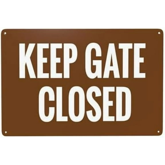 Keep Gate Closed Warning Sign, Gate Metal Signs for Home Business Outdoor Indoor Road Yard Garage Street Wall Caution Custom Decor 12 x 8 Inch