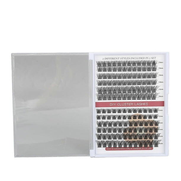 Cluster Lashes DIY Eyelash Clusters Extensions 10‑16mm Mixed Volume Individual False Lashes Extensions C with D (144 Cluster )