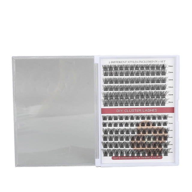 Cluster Lashes DIY Eyelash Clusters Extensions 10‑16mm Mixed Volume Individual False Lashes Extensions C with D (144 Cluster )