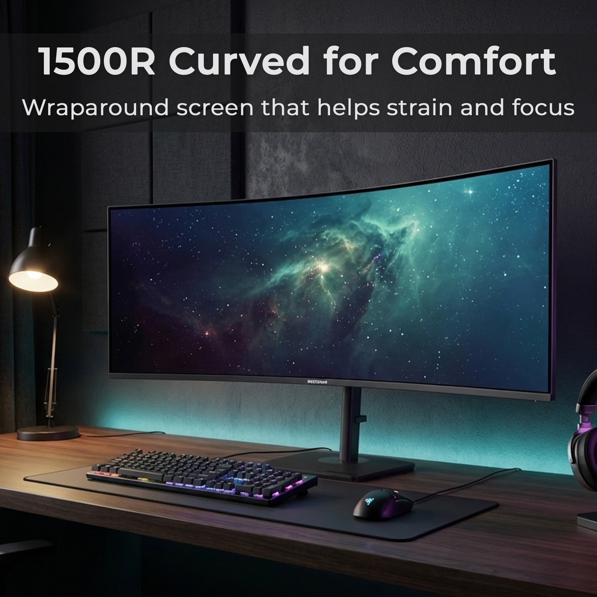 Deco Gear 49” DQHD Curved Ultrawide Gaming Monitor 165Hz USB-C KVM