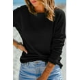 thumbnail image 4 of Chic and Comfy: Black Waffle Knit Long Sleeve Top for Women - [ZhiHiMeRi] | (US 8-10)M, 4 of 12