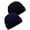 Black+Navy, variant on Beanie Hat Men Women Classic Knit Cuffed Plain Cap Winter Warm Ski Knitted Skull Hat Unisex "Black"
