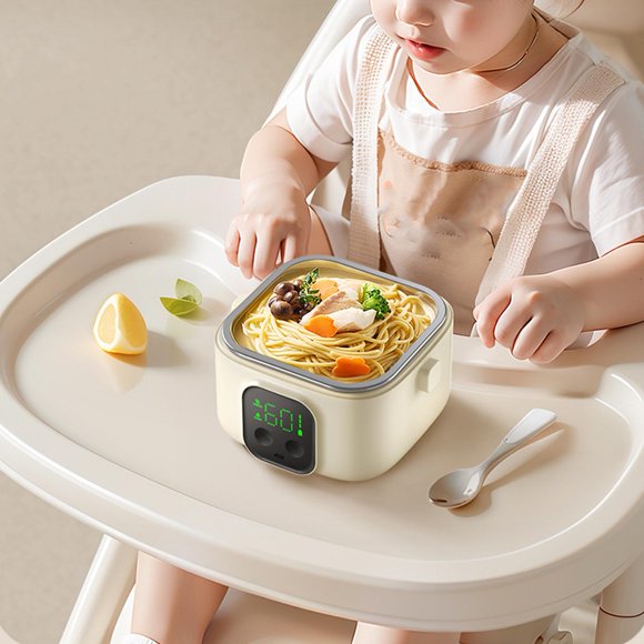 Temperature Intelligent Constant Temperature Bowl 500ml 7 Gears Timer Fast Heating Insulated Stainless Steel Electric Lunch Container