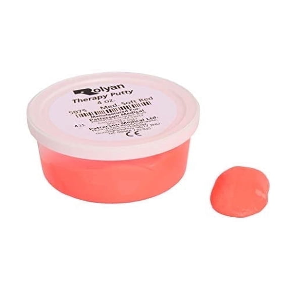 Rolyan Preston Therapy Putty, Red, Medium Soft, 4 Ounce