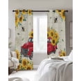 thumbnail image 4 of Yellow Sunflowers Blackout Curtains for Bedroom Living Room Darkening Curtains 84 Inch Length 2 Panels Set Spring Red Car Vintage Farmhouse Window Curtain Window Treatment Grommet Drapes 52"x84", 4 of 9