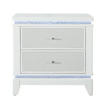 Global Furniture USA Alina White Nightstand with Cooler and Speaker