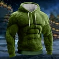 thumbnail image 5 of Men's Muscle Graphic Print Hoodie, Casual Long Sleeve Pullover Sweatshirt, Novelty Design Streetwear for Christmas Gift, Halloween, Party and Lounge Wear,Green,XL, 5 of 6