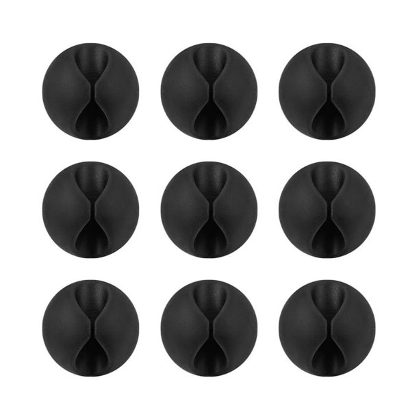 Organizador de cables de escritorio, clips para la gestión de cables con adhesivo, portacables, sujetadores y sujetadores, 9 piezas para casa y oficina