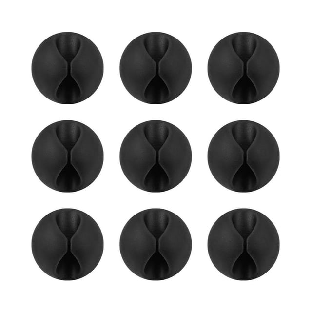 Fiudx Organizador de Cables, Clips de Goma Versátiles, Soportes Adhesivos para Escritorio, para Ordenar Cables, para Uso En Casa o En La Oficina, Gestión Eficiente Del Espacio, Paquete de 9