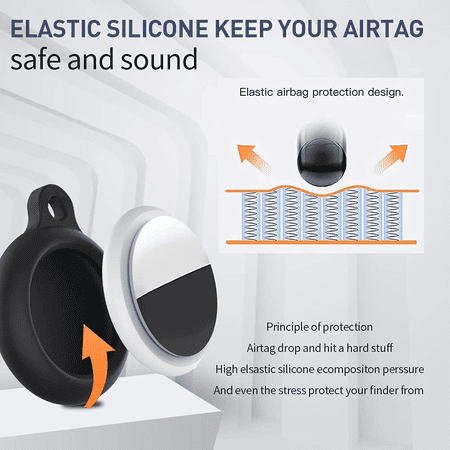 AirTag Holder-Compatible with AirTag Case Keychain Air Tag Case Holder Silicone AirTags Key Ring Cases Air Tags Key Chain Compatible with Apple AirTag GPS Item Finders Accessories-4 Pack