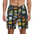 thumbnail image 2 of Picia Teeth pattern Mens Swim Trunks with Compression Liner Stretch Beach Shorts Quick Dry with Zipper Pockets No-Chafing Board Shorts-Medium, 2 of 9