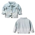 thumbnail image 6 of Gubotare Kids Jean Jacket for Girls Toddler Baby Denim Jackets Button Down Jeans Coat Ripped Hooded Top Fall Cowboy Outwear Clothes for Kids Girls Boys Size 4T 5T (Blue,4-5 Years), 6 of 8
