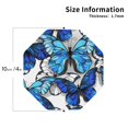 thumbnail image 3 of Balery 4 Pcs Blue And White Butterfliesleather Coasters Set, Drink Table Cup Coasters For Living Room Kitchen Coffee Decor, 3 of 9
