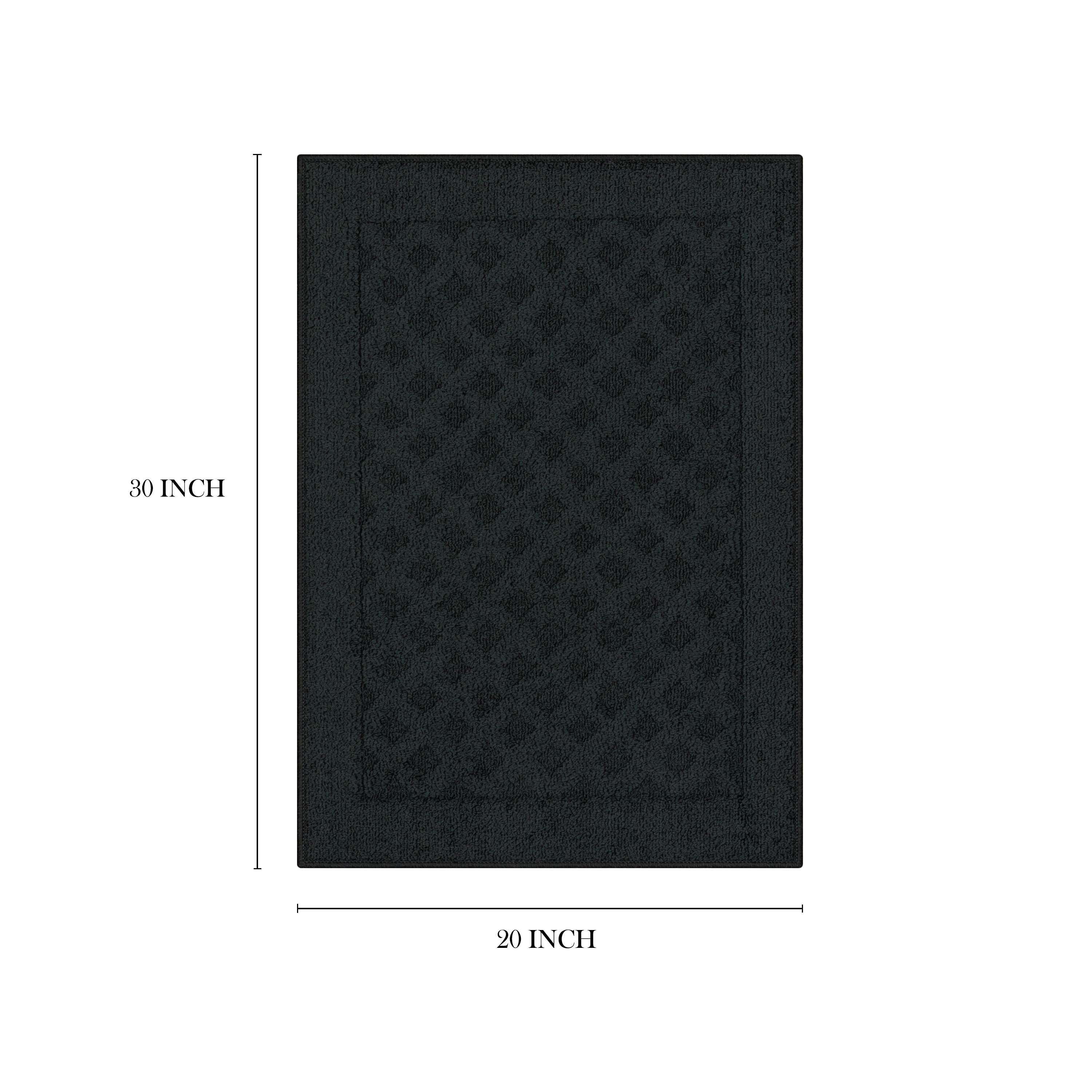 (2 pack) Mainstays Dylan Solid Diamond Olefin Black Indoor Accent Rug, 1'8"x2'6"