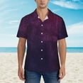 thumbnail image 2 of Susaid Black Dark Blue Purple Print Hawaiian Shirts for Men Women,Hawaiian Summer Short-Sleeve Casual Relaxed-Fit Button-Down,Small, 2 of 7