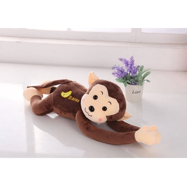 Dvkptbk Oreiller Singe Poupée Mignonne Singe à Longs Bras Voiture Électrique Collision Singe Oreiller Rideau