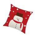 thumbnail image 2 of Yuarrent Funda de almohada navideña Mezcla de fibra de lino Funda decorativa para cojín de coche Cuadrado de Navidad 45x45 cm Decoración del hogar No.07, 2 of 6