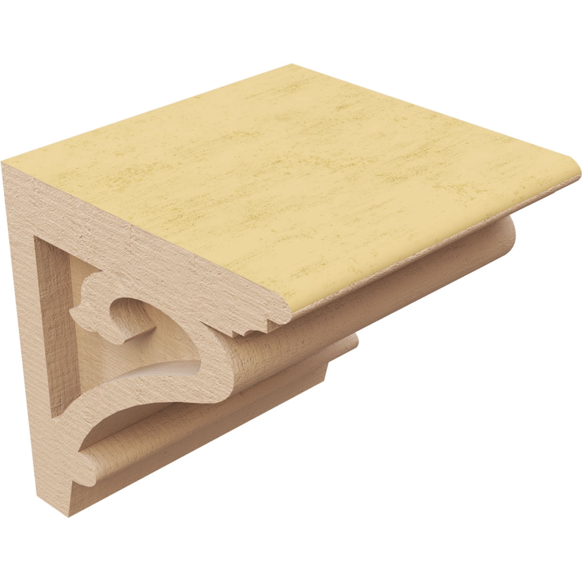 5"W x 5"D x 5"H Wide Mayflower Rough Cedar Woodgrain TimberThane Corbel, Primed Tan