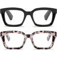 thumbnail image 1 of Reading Glasses for Women Oprah Style Square Reader with Spring Hinge Blue Light Blocking for Ladies, 1 of 7