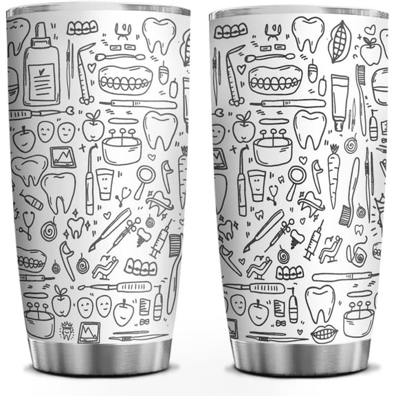 20 Oz Dental Laser Engrave Tumbler - Dentist Appreciation for Men & Women, Dental Hygienist Cup, Perfect for Christmas, Birthday, Retirement, Coworkers, Friends, Dental Office Gift