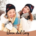 thumbnail image 4 of Lsque Cosmic Red Sparkle Dice Pattern Knitted Beanie, Unisex Winter Hat, Knit Hat Winter Beanies Thick Fisherman Beanies Cuffed Plain Skull Caps, 4 of 6