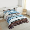 thumbnail image 3 of Homewish Rustic Lake House Full Size Comforter Sets for Adult, Blue Brown Wooden Plank Bedding Comforter Set, Countryside Theme Reversible Bedding Sets, Super Cozy Room Decor, 3 Pieces, 3 of 8