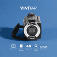 thumbnail image 2 of Vivitar PopCam Digital Camcorder, 48MP, Full HD 1080p Video Camera with 3" Flip Screen, 16x Digital Zoom, Built-in Microphone, Compact Vlogging Camera for Beginners, Travel, & Family Recording, 2 of 15