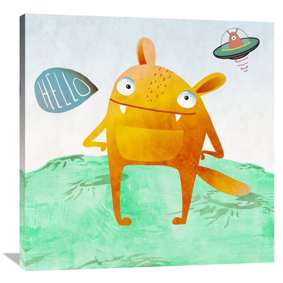 Global Gallery Skip Teller,'Alien Friend Number 4' Stretched Canvas Artwork