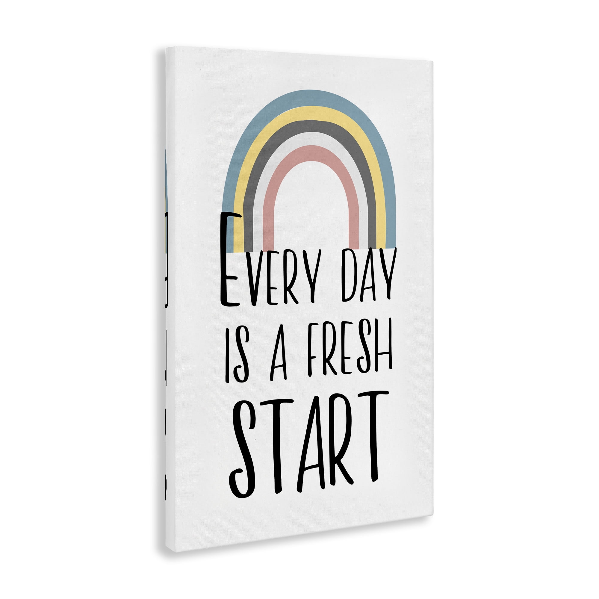 Stupell Industries Every Day Fresh Start Text & Numbers Painting Wrapped Canvas Art Print Wall Art, 20 x 30