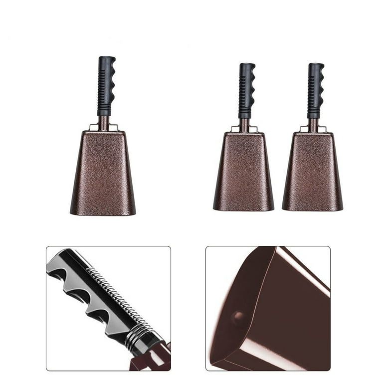 Steel Cowbell with Handle Hand Percussion For Party Sport Events Cheering  Bell 