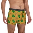 thumbnail image 5 of Men's Boxer Briefs, Orange Green Owl Soft Comfy Mens Underwear Boxer Briefs Breathable With Widen Waist, 5 of 7