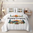 thumbnail image 2 of Erosebridal Happy Camping Twin Quilt Set For Camper Lover,Old Bran Door Twin Coverlet Set For Kids,2pcs, 2 of 7