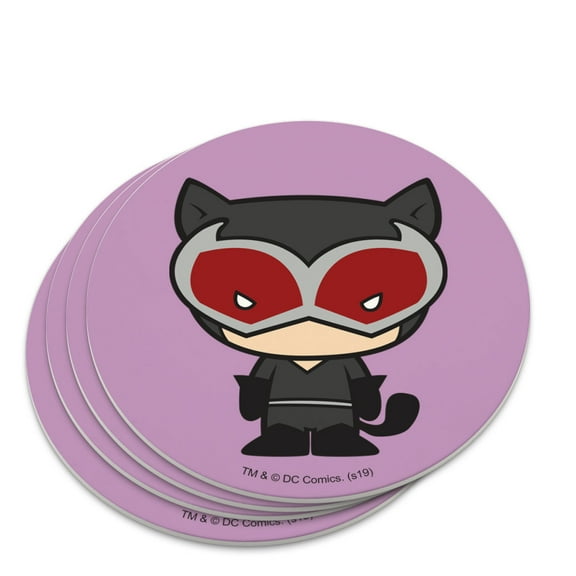 Batman Catwoman Cute Chibi Character Novelty Coaster Set