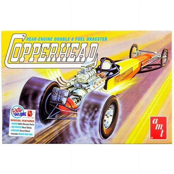Skill 2 Model Kit 1934 Copperhead Rear-Engine Double A Fuel Dragster 1/25 Scale Model by AMT