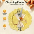 thumbnail image 4 of 24pcs Charger Plates, 13 Inch Disposable Dinner Plates, Round Plastic Table Setting Decor, Underplates for Dinner, Bulk Disposable Charger Plates for Wedding Party Christmas Event (Golden), 4 of 8