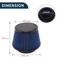 thumbnail image 4 of Unique Bargains Engine Air Filter 115mm High Flow Mushroom Head Clamp-On Cold Air Intake Filter Closed-Top Cool Air Filter Cleaner with 1 Clamp Blue for Car, 4 of 6