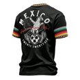 thumbnail image 4 of DXSCSE Men's Mexico Soccer Jersey, Ack Short Slztec Calendar Style Crew Neeeve Fans Mexico Shirt for Game Day, Casual Wear for Training Travel Black 3XL, 4 of 7