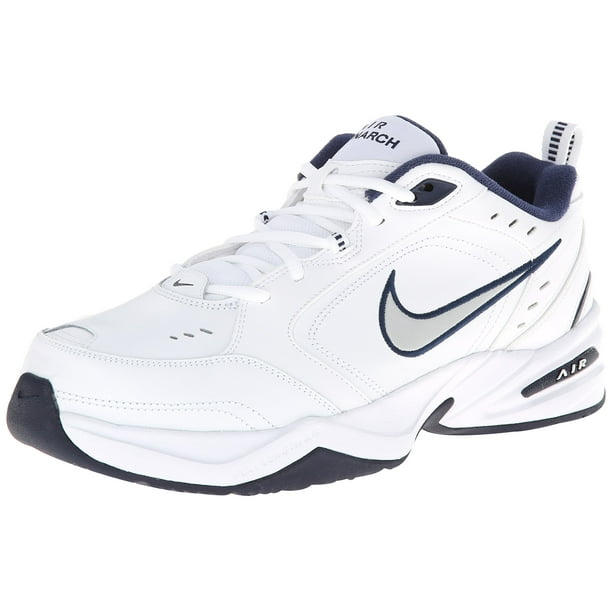 Nike Nike Men S Air Monarch Iv Cross Trainer White Metallic Silver Midnight Navy 9 5 Walmart Com Walmart Com