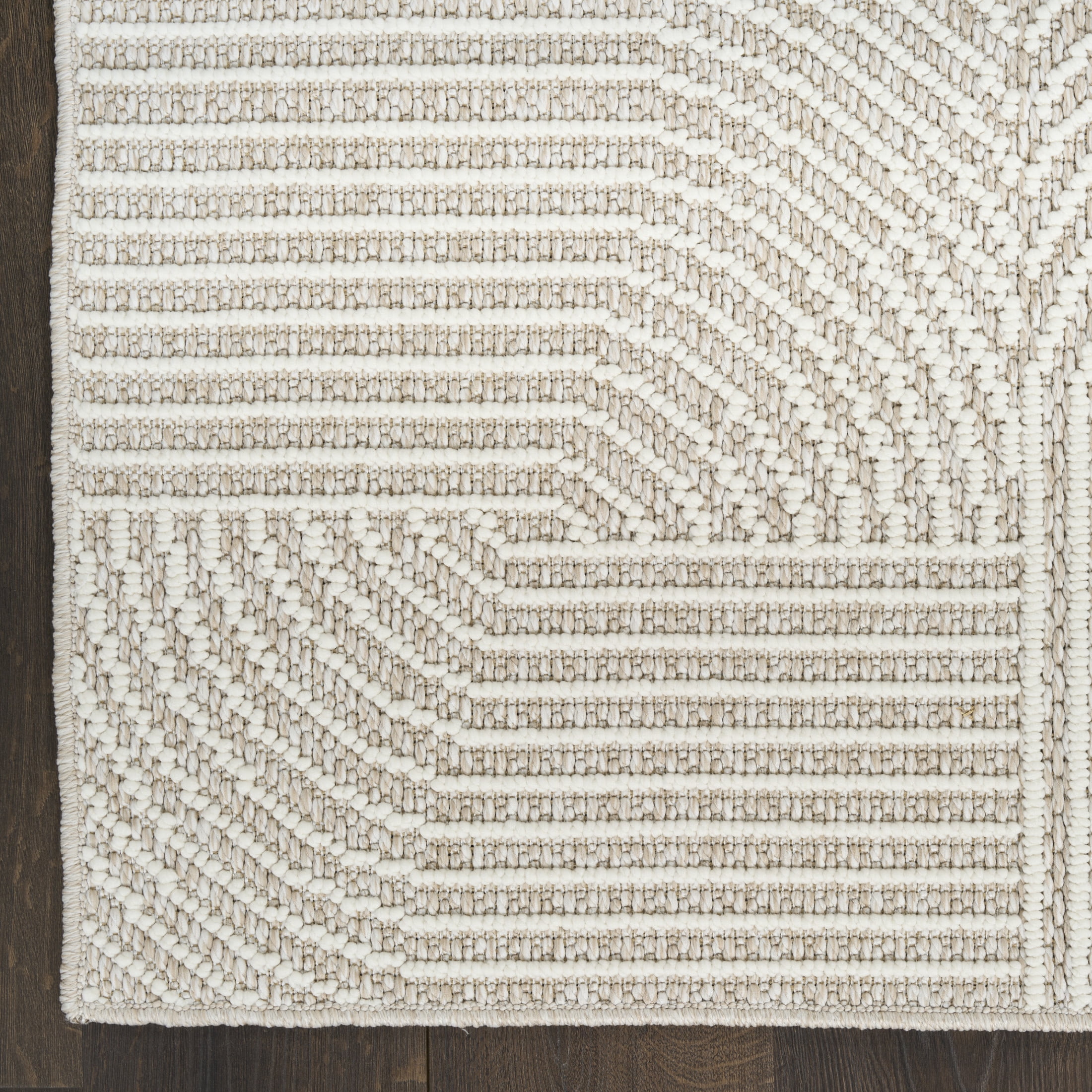 Nourison Textured Home 2'3" x 7'6" Beige Ivory Modern Indoor Rug