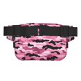 thumbnail image 4 of The Double-Layer Waist Bag Features A 6.3×9.1×2.8in Nylon Zipper And A Pull With A Zipper Compartment Texture Military Camouflage Pattern Abstract Pink_2, 4 of 8