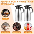 thumbnail image 3 of 68oz Thermal Coffee Carafe Airpot Insulated Coffee Urn,2 Pcs Stainless Steel Vacuum Coffee Pot Flask Double Walled Insulated Beverage Dispenser for Hot Water Tea Coffee,Keep 12 H Hot,24 H Cold, 3 of 5