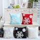 thumbnail image 2 of Funda de almohada bordada de algodón de lona para decoración del hogar con copos de nieve navideños cuadrados suaves, funda de cojín de 18x18, funda de almohada para sofá cama y silla (1 par, gris), 2 of 5