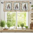 thumbnail image 2 of Christmas Snowman Valances for Windows, 54 x 18in, Xmas Tree Holly Bell Graffiti Retro Rod Pocket Kitchen Valance Curtain Light Filtering Window Treatments for Living Room Bedroom, 1 Panel, 2 of 7