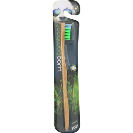 WOOBAMBOO: Standard Handle Soft Bristle Toothbrush, 1 ea Pack Of 6