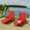thumbnail image 2 of Costaelm Bayport Chaise Longue Inclinable en Plastique HDPE pour Extérieur - Ensemble de 2, Rouge, 2 of 7