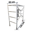 thumbnail image 2 of Andamio Plegable con Ruedas 135×124×62 Cm Doble Plataforma Metálica Acero Galvanizado, 2 of 6