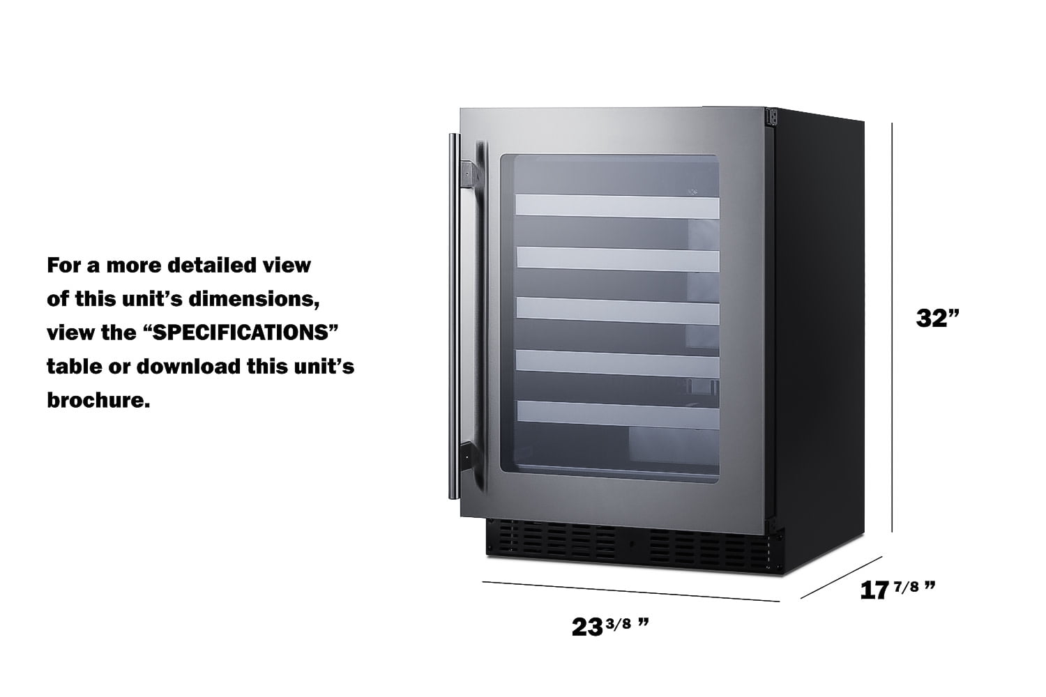 Summit ASDW2412 24 in. Wide Built-In ADA Compliant Wine Cellar